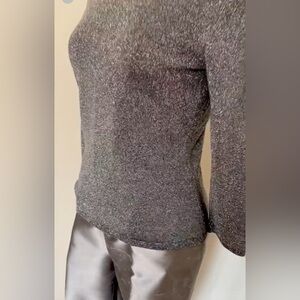 Stunning Ann Taylor Metallic Gray Women's Sweater/Silk Pants Set Size: XS 2P